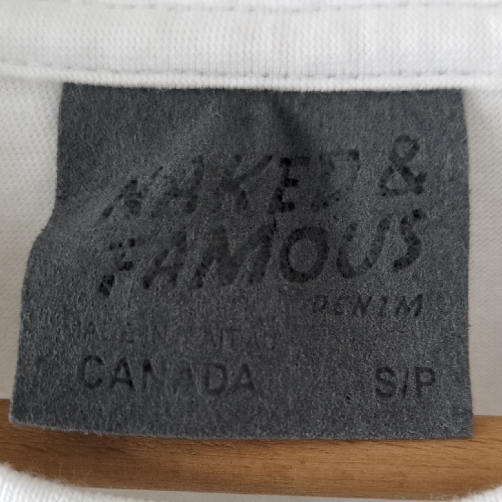 Naked & Famous Denim Women's Heavyweight Cotton Crew Tee - White Size Small - Picture 2 of 9